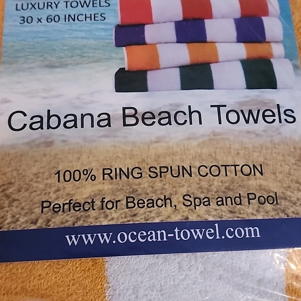Ocean Towel Pack Of 4 Cabana Beach Towels 100% Ring Spun Cotton Brand New